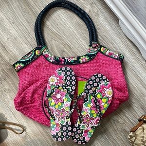 Vera Bradley Beach Bag & Matching FlipFlops